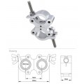 KUPO KCP-832ST HALF SWIVEL COUPLER W/STAINLESS STEEL PARTS. ХОМУТ ДВОЙНОЙ  (Ø48-51 + Ø48-51 ↓500)